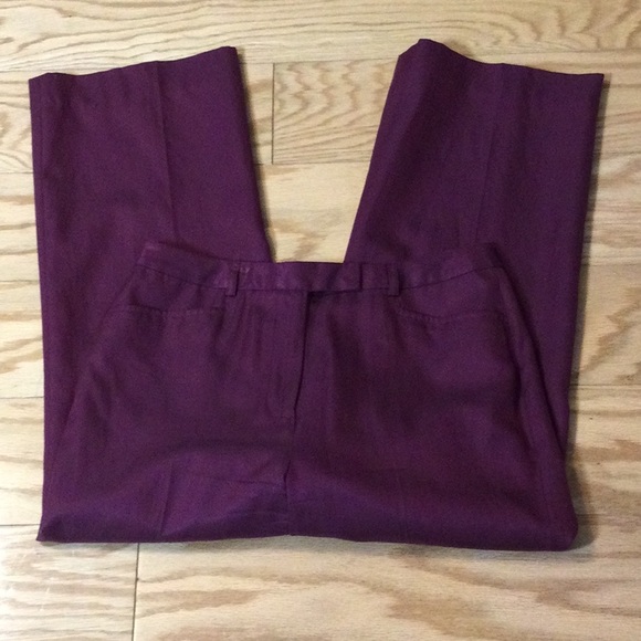 4 Peck & Peck fuchsia silk lined Capri pants - Picture 1 of 14